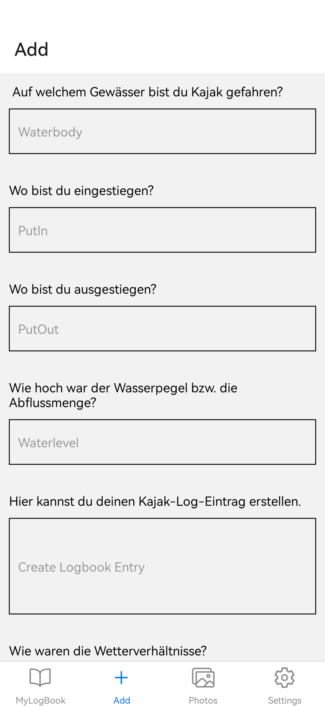 Klog - MyLogBook - Logeintrag erstellen - Smartphone App