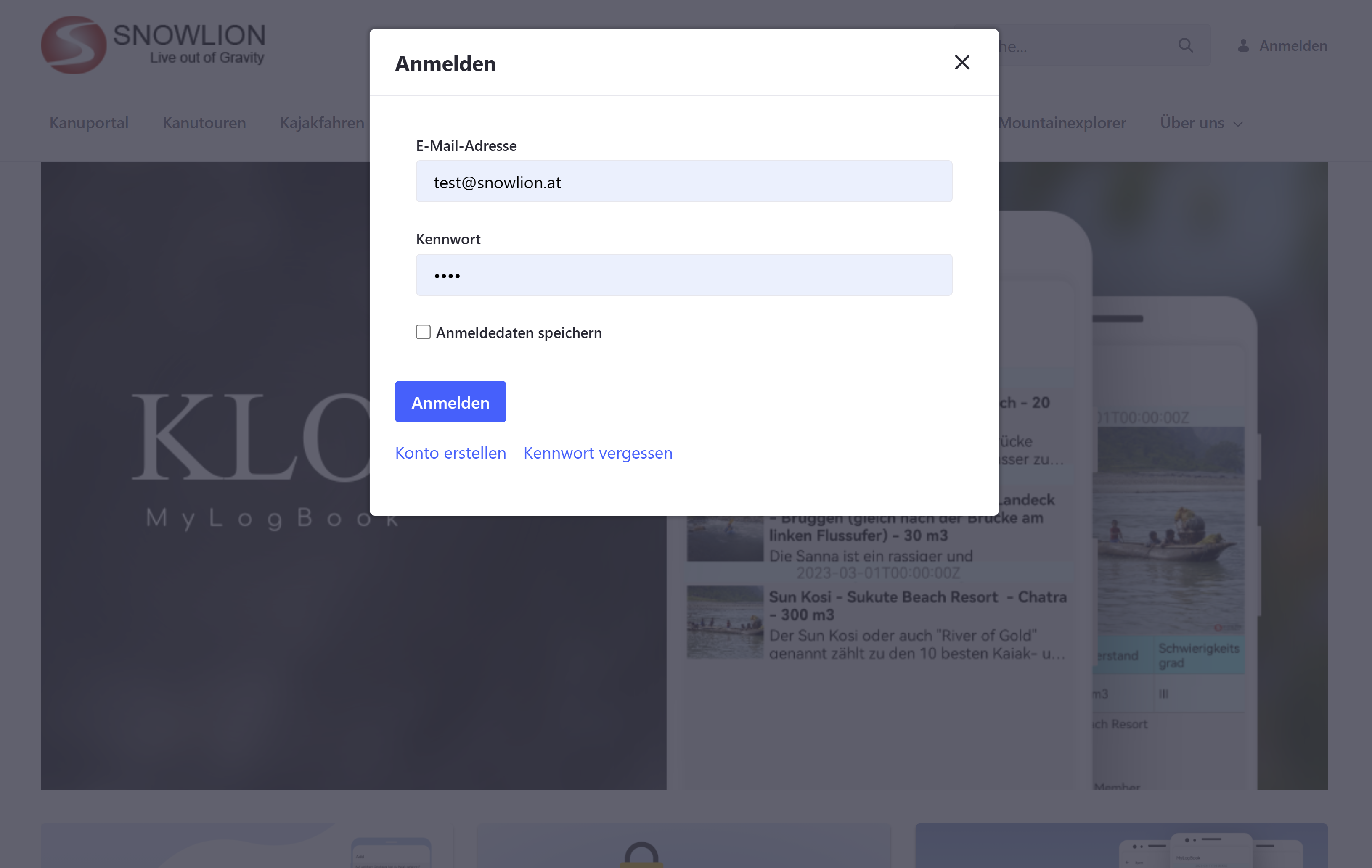 Dokumentation - Klog - MyLogbook - Login & Registrierung